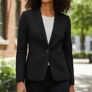 Banana Republic Classic Blazer Black Stretch Wool Size 10